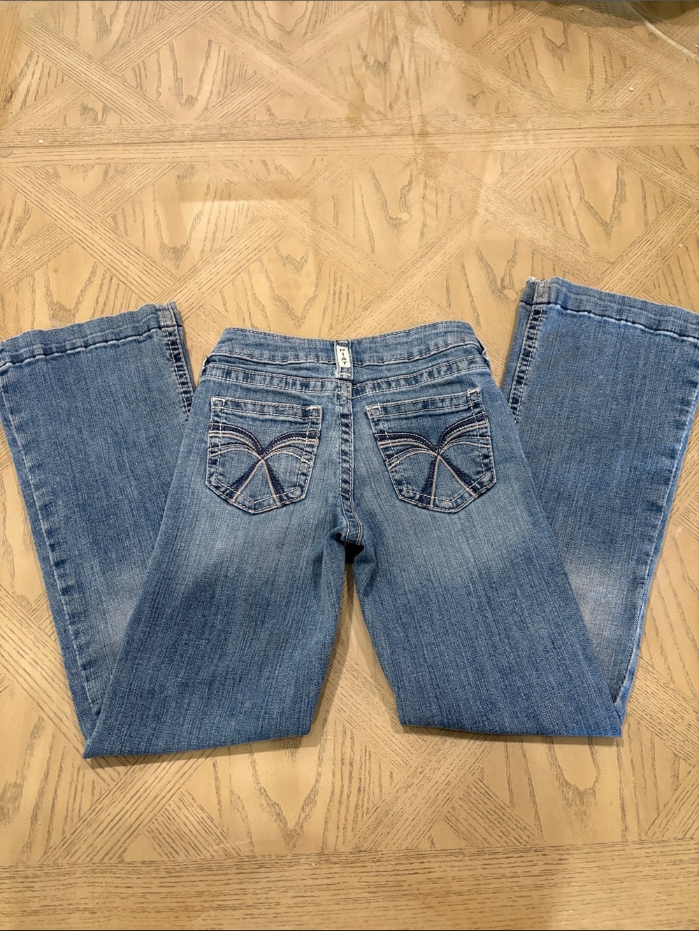 Ariat Girls Light Blue Bootcut Jeans with Decorative Back Stitching